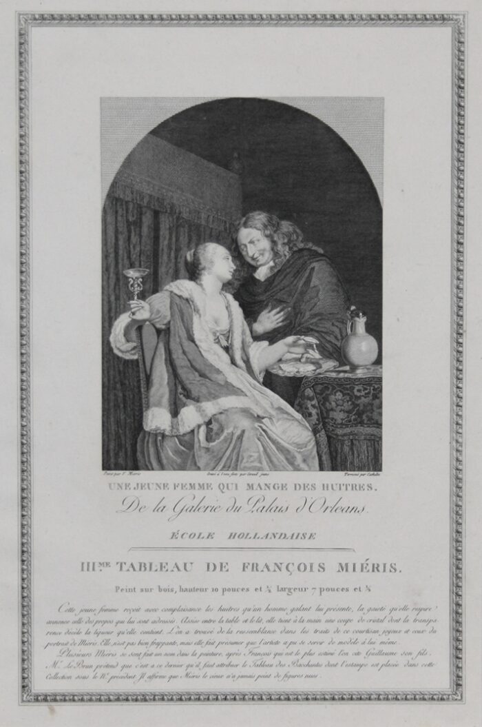 UNE JEUNE FEMME QUI MANGE DES HUITRES - UNA GIOVANE DONNA CHE MANGIA LE OSTRICHE