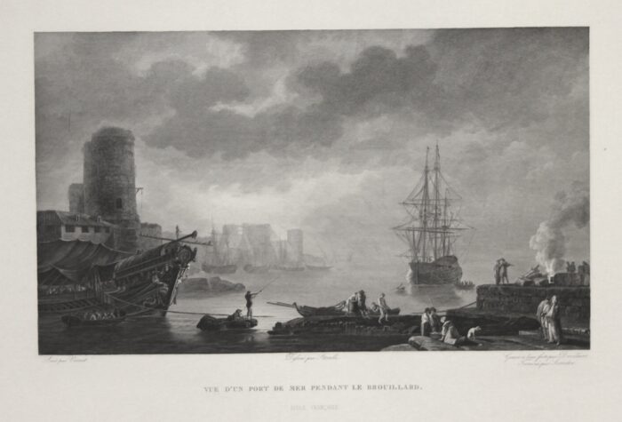VUE D'UN PORT DE MER PENDANT LE BROUILLARD