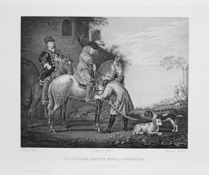 UN CAVALIER PARTANT POUR LA PROMENADE