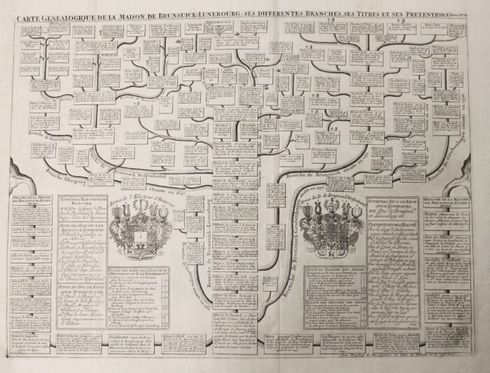 CARTE GENEALOGIQUE DE LA MAISON DE BRUNSUICK-LUNEBOURG