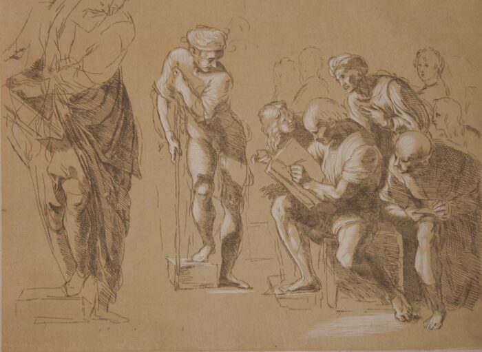 STUDI PER IL DIPINTO "LA SCUOLA DI ATENE" - ESTUDES POUR LE TABLEAU DE L'ECOLE D'ATHENES - immagine 2