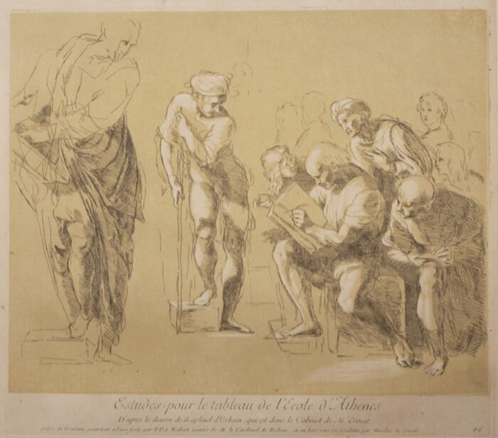STUDI PER IL DIPINTO "LA SCUOLA DI ATENE" - ESTUDES POUR LE TABLEAU DE L'ECOLE D'ATHENES