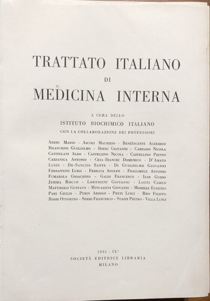 TRATTATO ITALIANO DI MEDICINA INTERNA (Aa. Vv.) - immagine 3