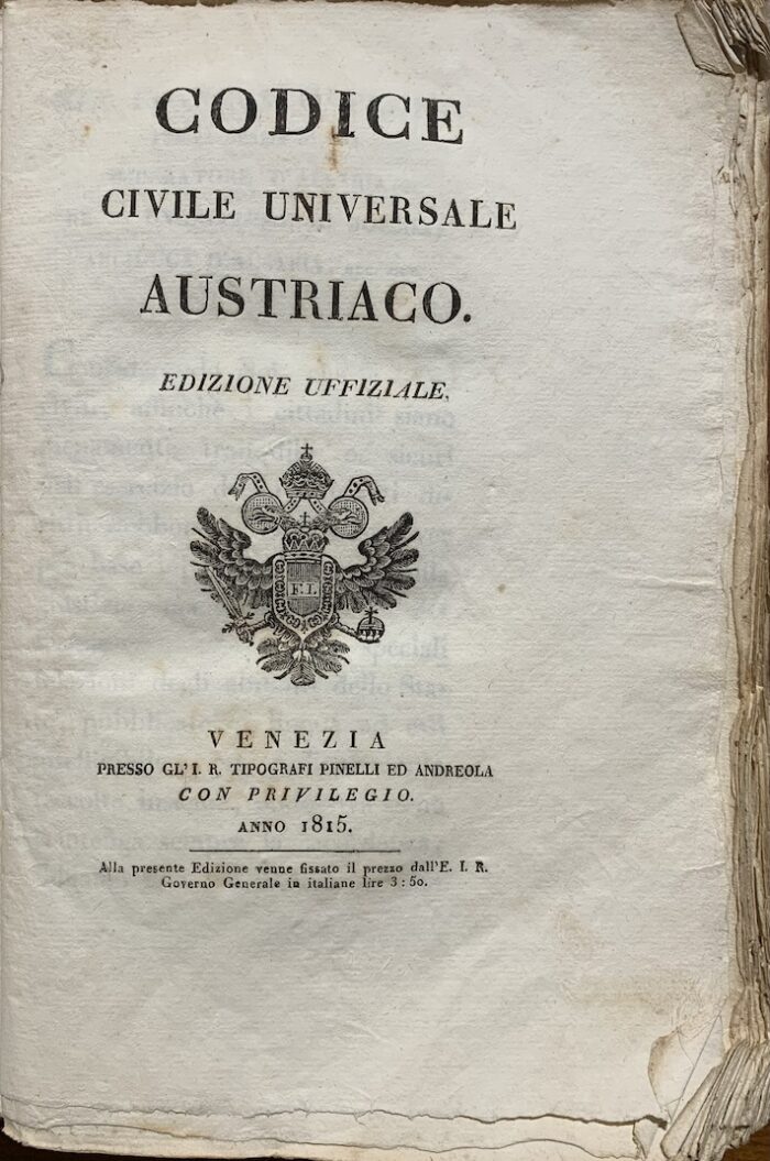 CODICE CIVILE UNIVERSALE AUSTRIACO