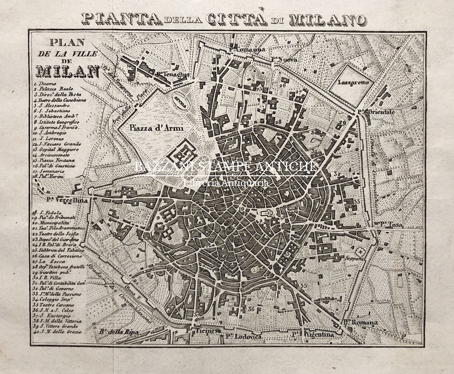 MILANO - PIANTA DELLA CITTÀ