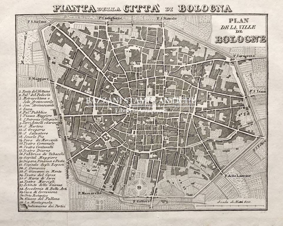 BOLOGNA - PIANTA DELLA CITTÀ