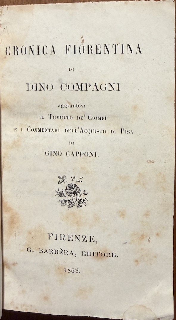 COMPAGNI, DINO - CAPPONI, GINO
