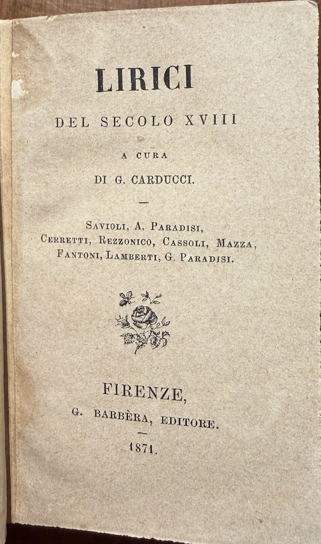 CARDUCCI, GIOSUÈ (A cura di)